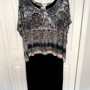 Two piece dress and shawl set